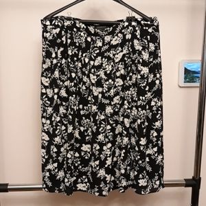Talbots Black and white floral skirt